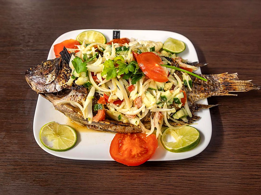 Poisson et garniture