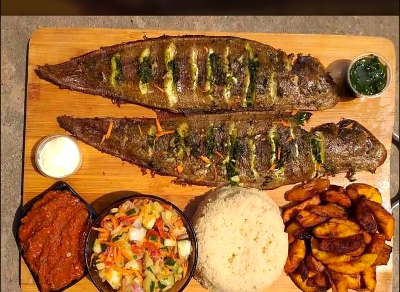 Poissons braisés et garnitures